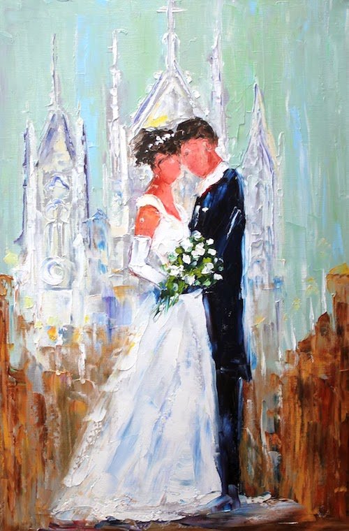結婚式油絵